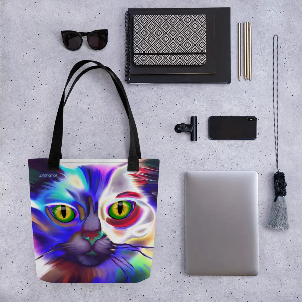 "Cat Lovers" Collection - Psychedelic Cat Tote bag ZKoriginal