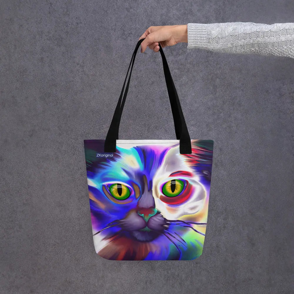 "Cat Lovers" Collection - Psychedelic Cat Tote bag ZKoriginal