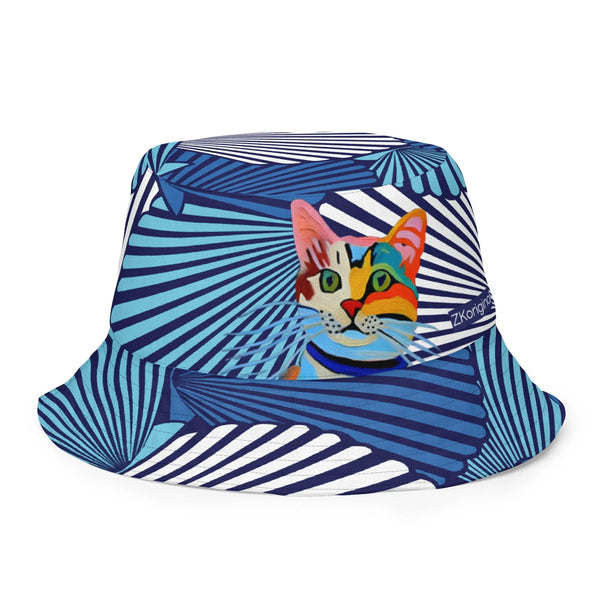 "Cat Lovers" Collection - Reversible Bucket Hat with Kitty ZKoriginal