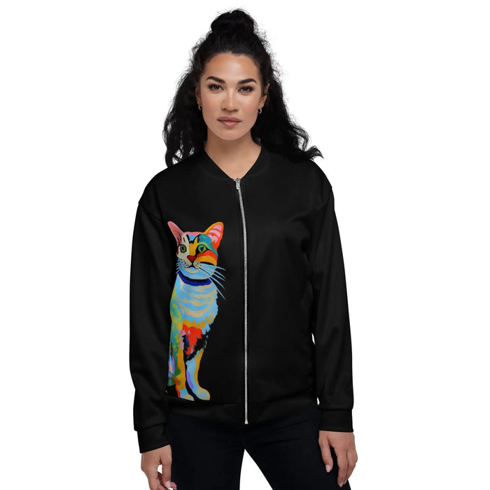 "Cat Lovers" Collection - Unisex Bomber Jacket with Cat ZKoriginal