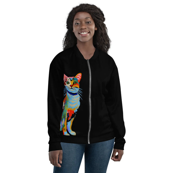 "Cat Lovers" Collection - Unisex Bomber Jacket with Cat ZKoriginal