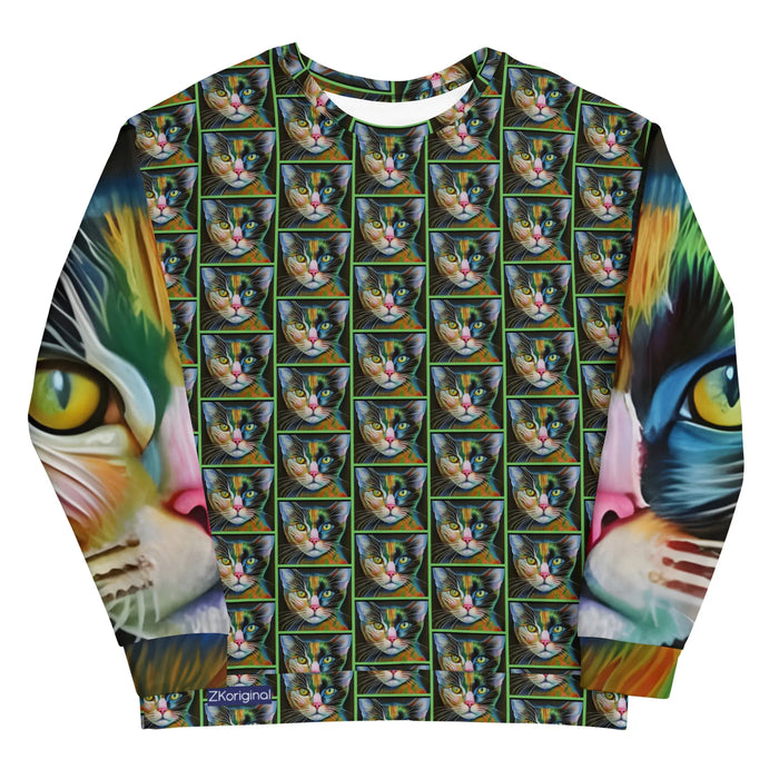 "Cat Lovers" Collection - Unisex Cat Face Sweatshirt ZKoriginal
