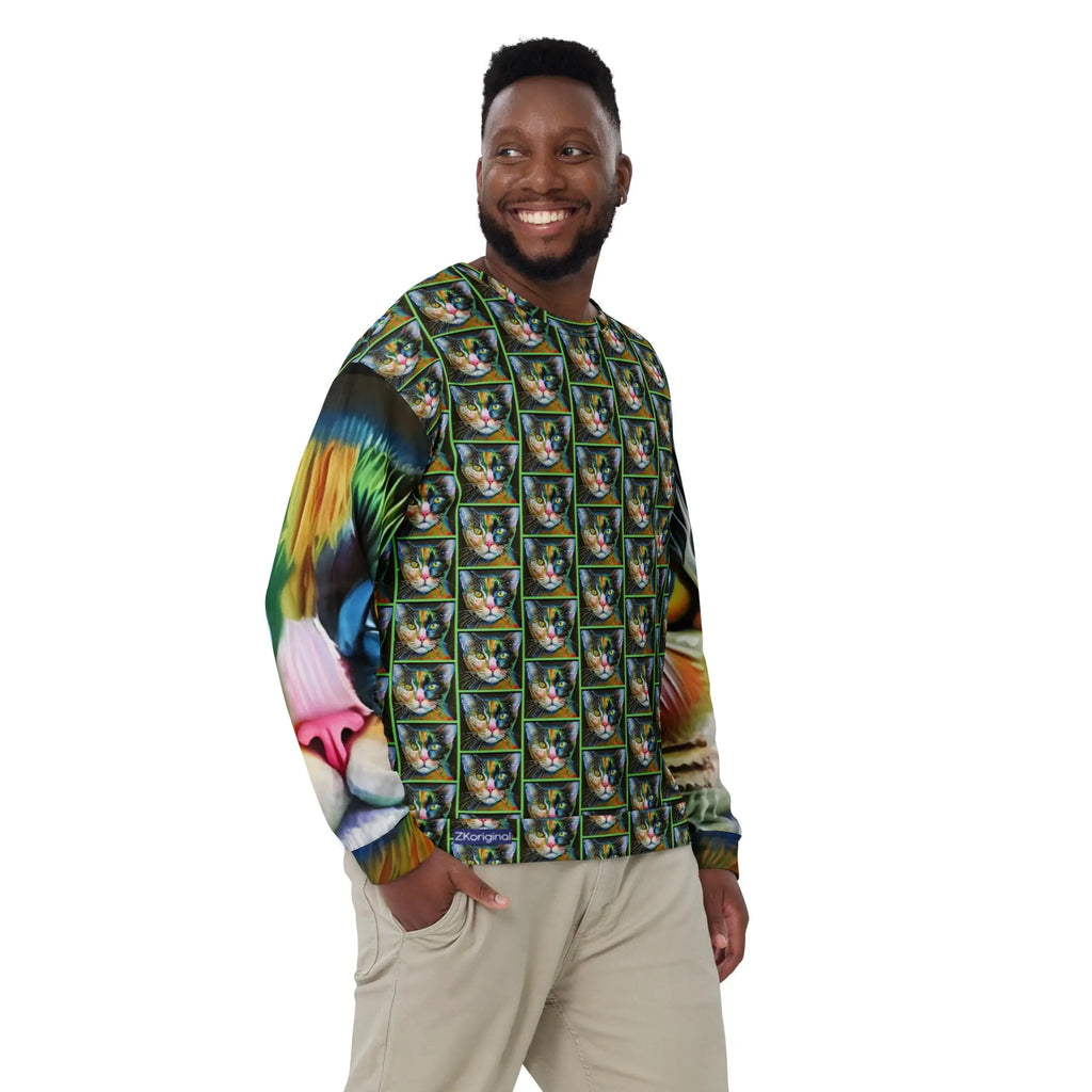 "Cat Lovers" Collection - Unisex Cat Face Sweatshirt ZKoriginal
