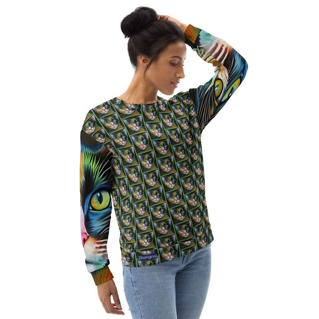 "Cat Lovers" Collection - Unisex Cat Face Sweatshirt ZKoriginal