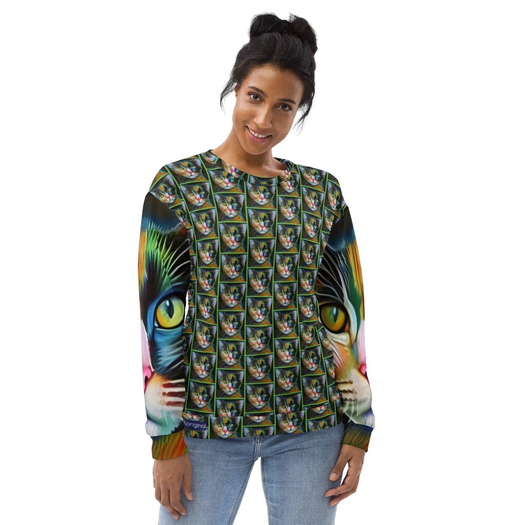 "Cat Lovers" Collection - Unisex Cat Face Sweatshirt ZKoriginal