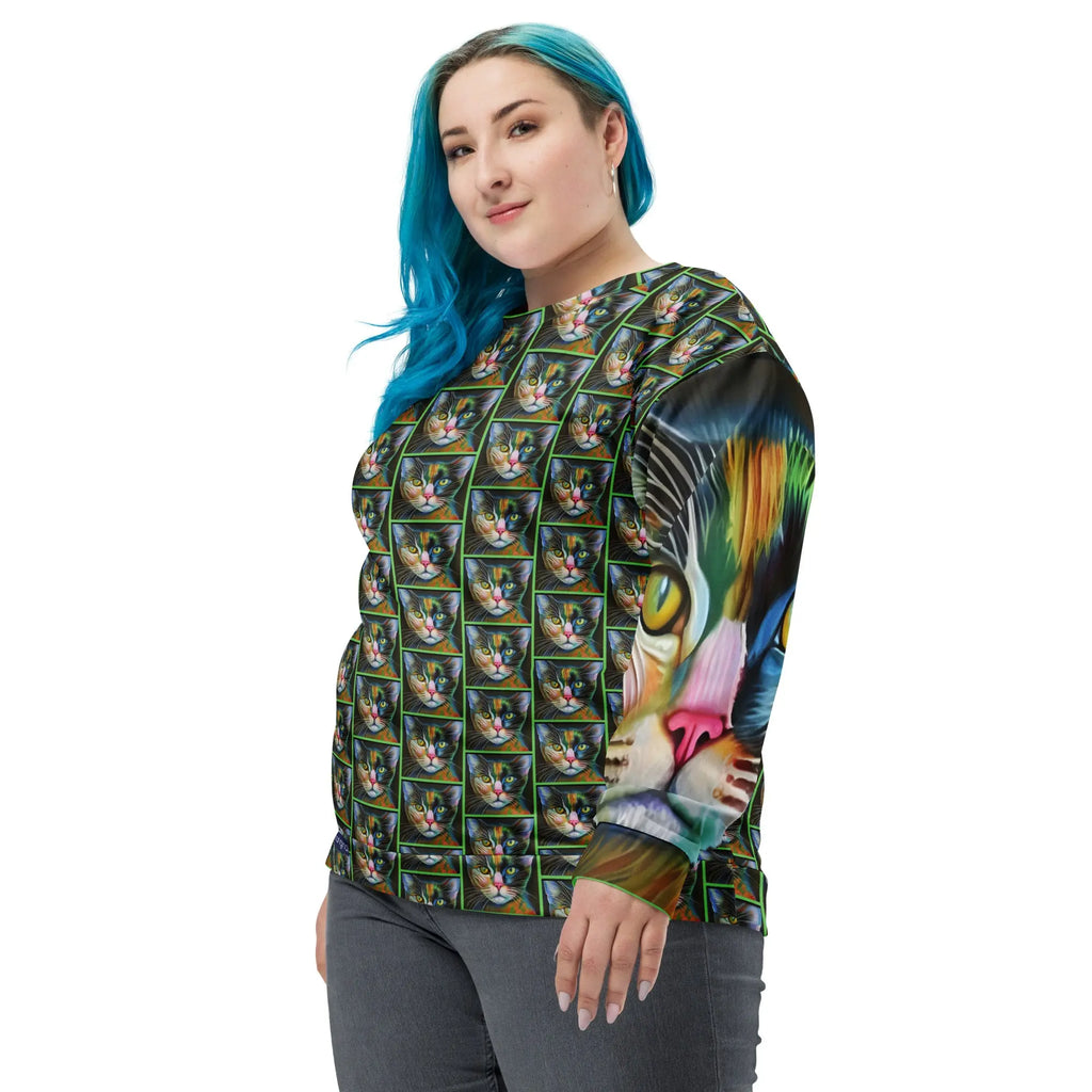 "Cat Lovers" Collection - Unisex Cat Face Sweatshirt ZKoriginal