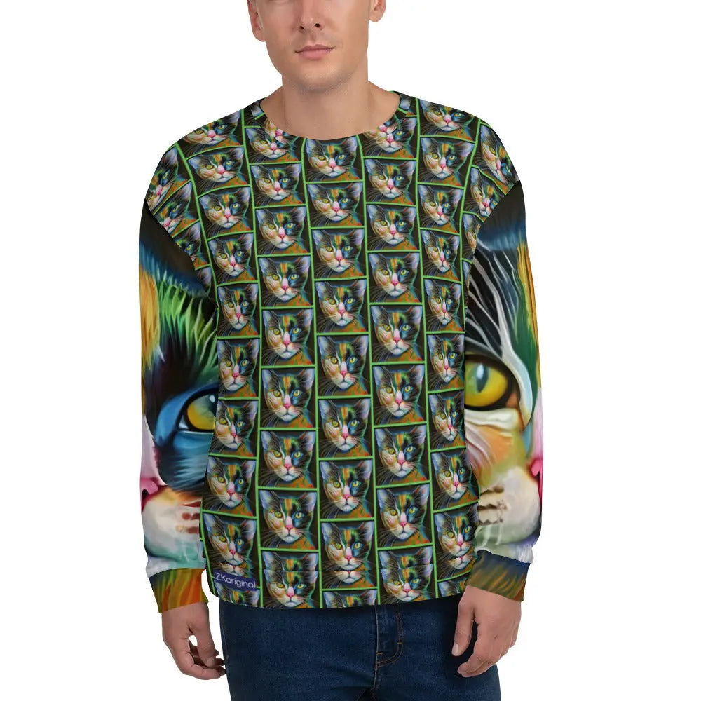 "Cat Lovers" Collection - Unisex Cat Face Sweatshirt ZKoriginal