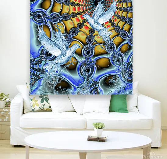 Contemporary Wall Art for Home "Aquatic Ascension" ZKoriginal