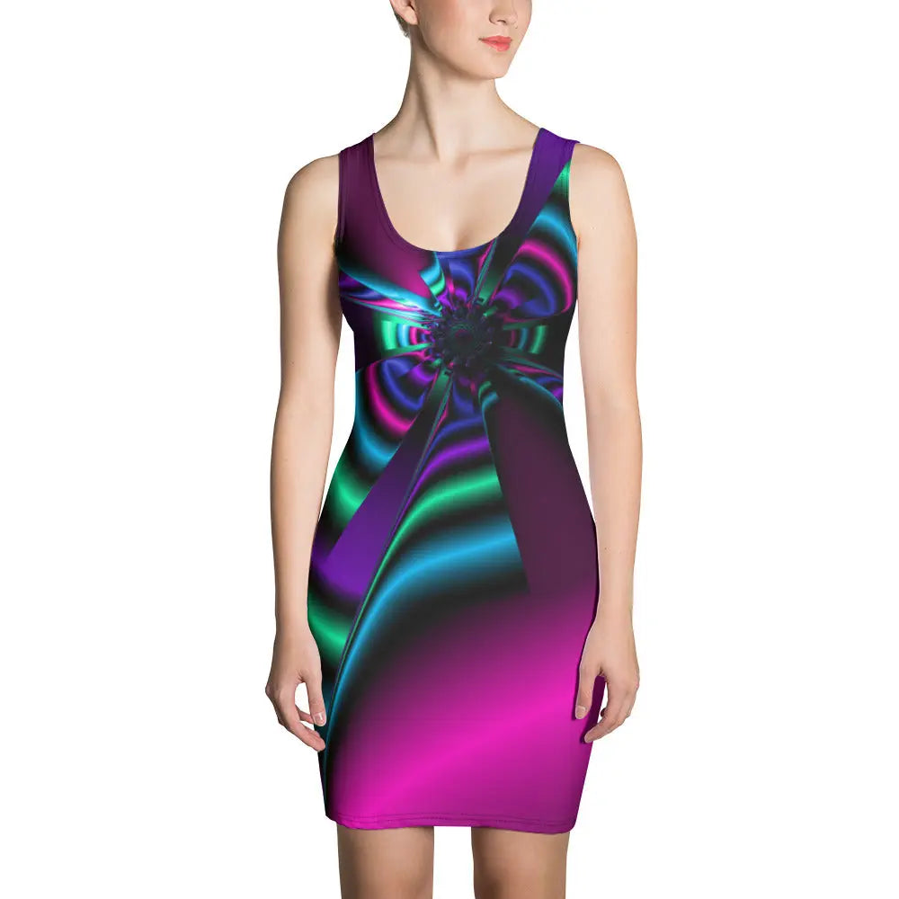 "Cosmic Blast" Collection - Colorful Purple Mini Dress ZKoriginal