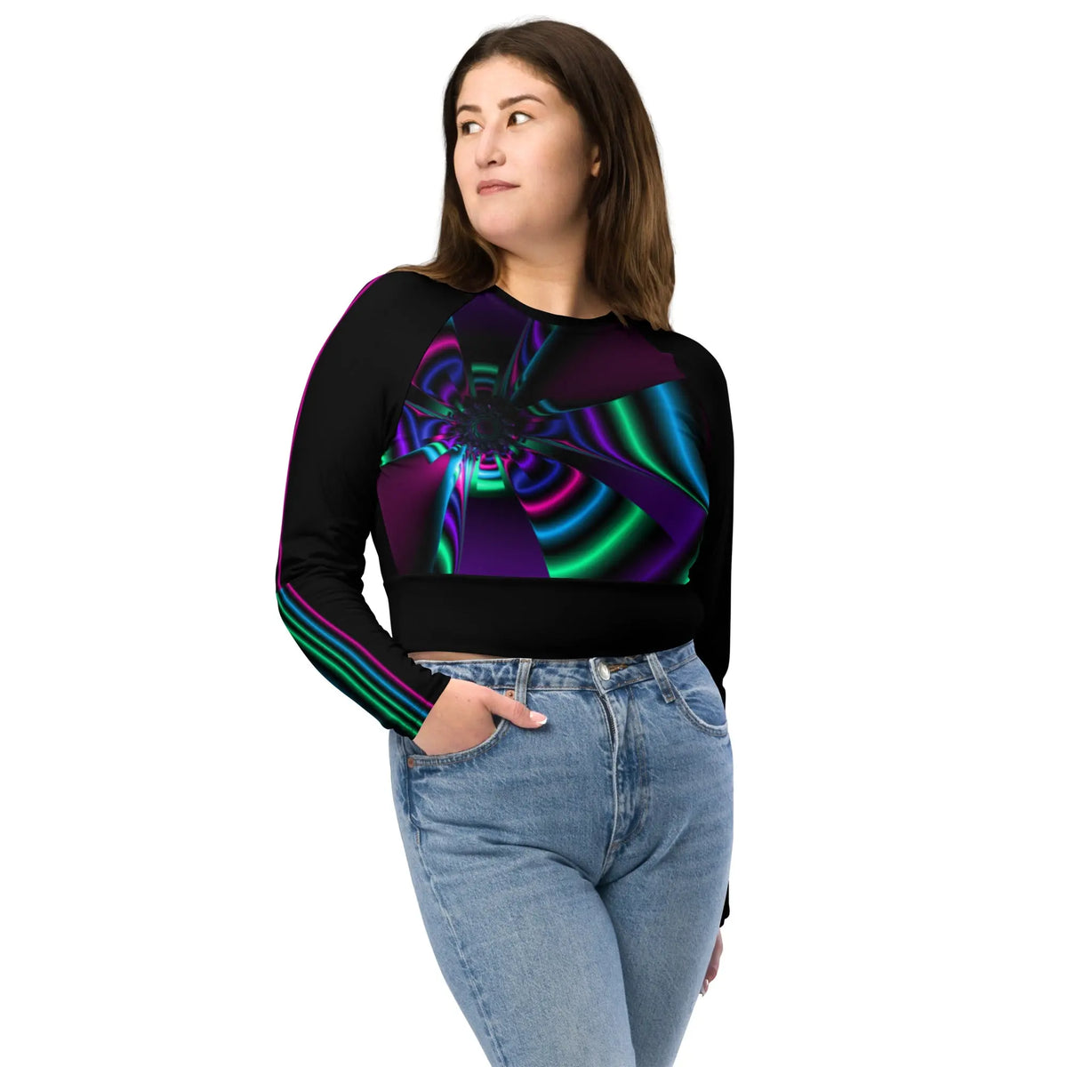"Cosmic Blast" Collection - Recycled Long Sleeve Crop Top ZKoriginal