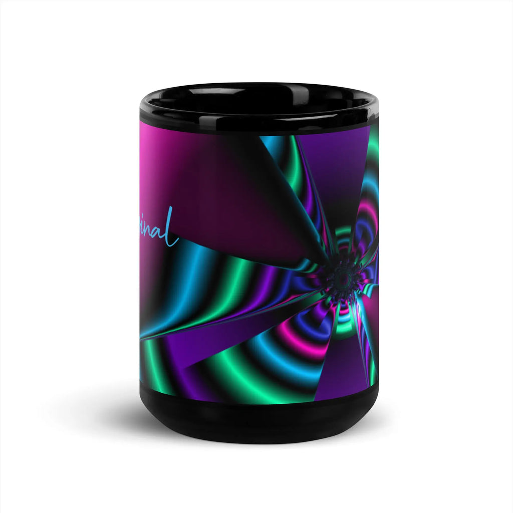 "Cosmic Blast" Collection - ZKoriginal Neon Colors Black Glossy Mug ZKoriginal