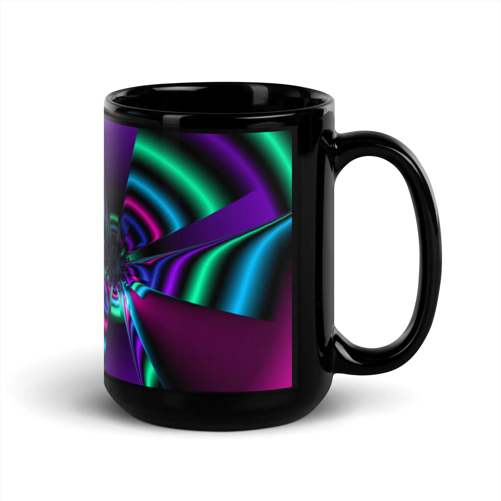 "Cosmic Blast" Collection - ZKoriginal Neon Colors Black Glossy Mug ZKoriginal