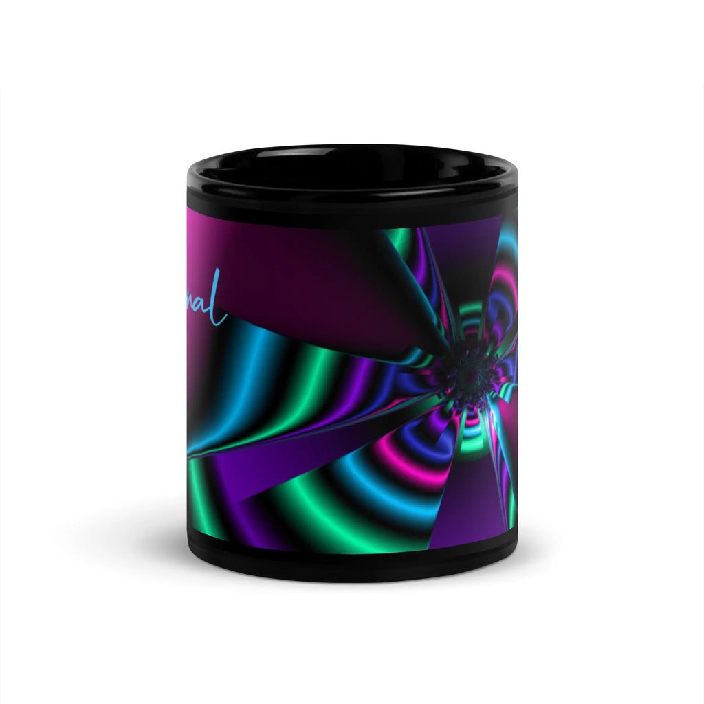 "Cosmic Blast" Collection - ZKoriginal Neon Colors Black Glossy Mug ZKoriginal
