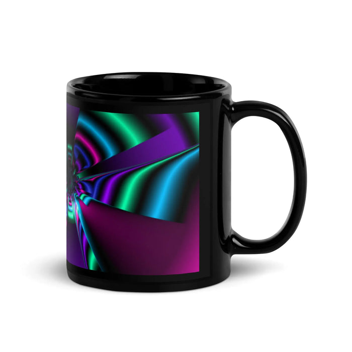 "Cosmic Blast" Collection - ZKoriginal Neon Colors Black Glossy Mug ZKoriginal