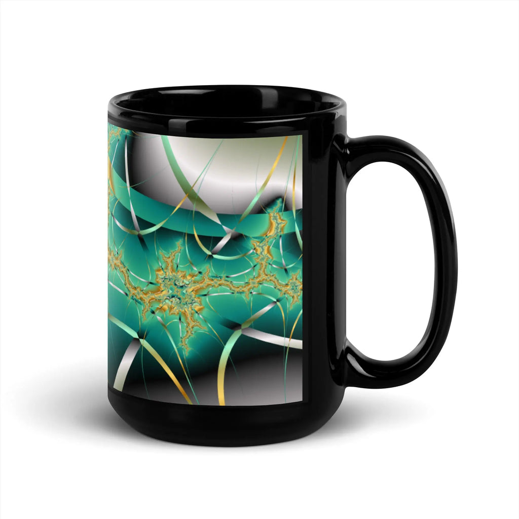 "Cosmic Twist" Collection - Black Glossy Mug ZKoriginal