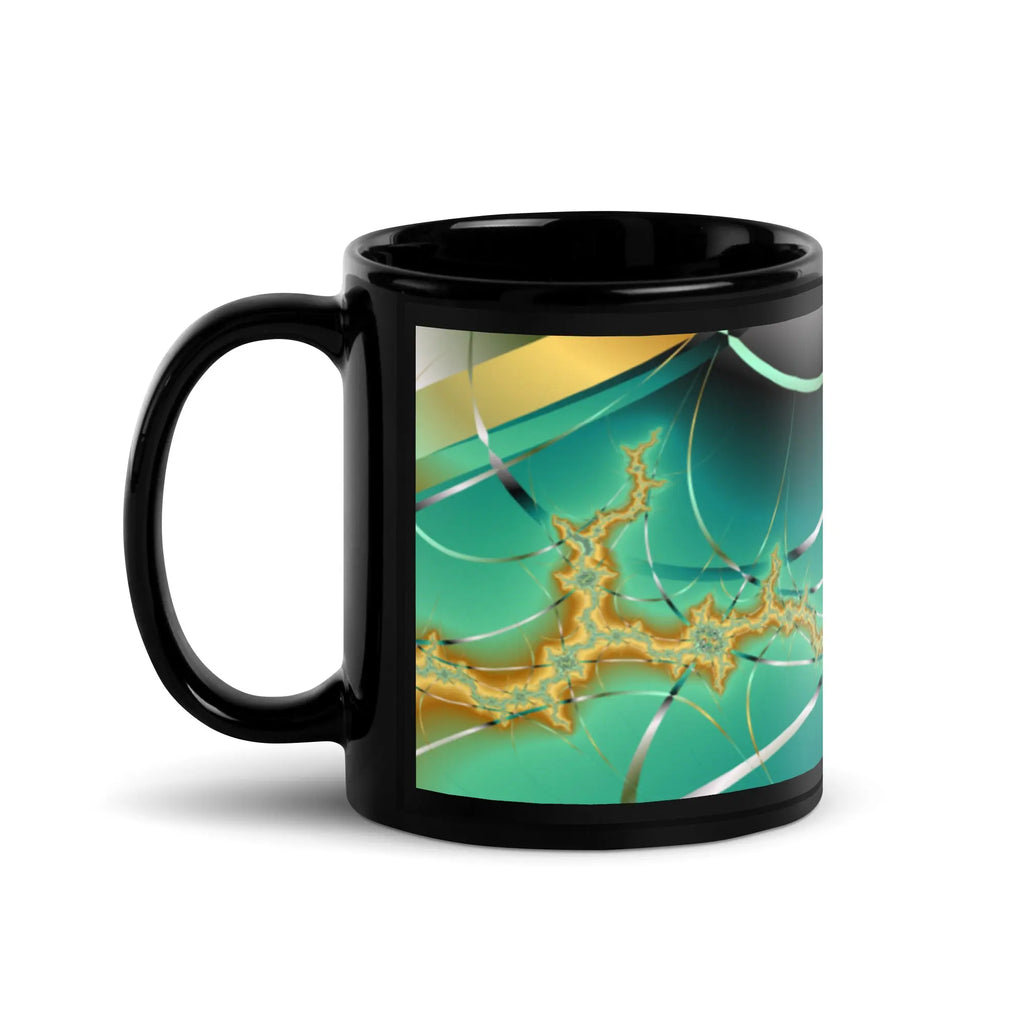 "Cosmic Twist" Collection - Black Glossy Mug ZKoriginal