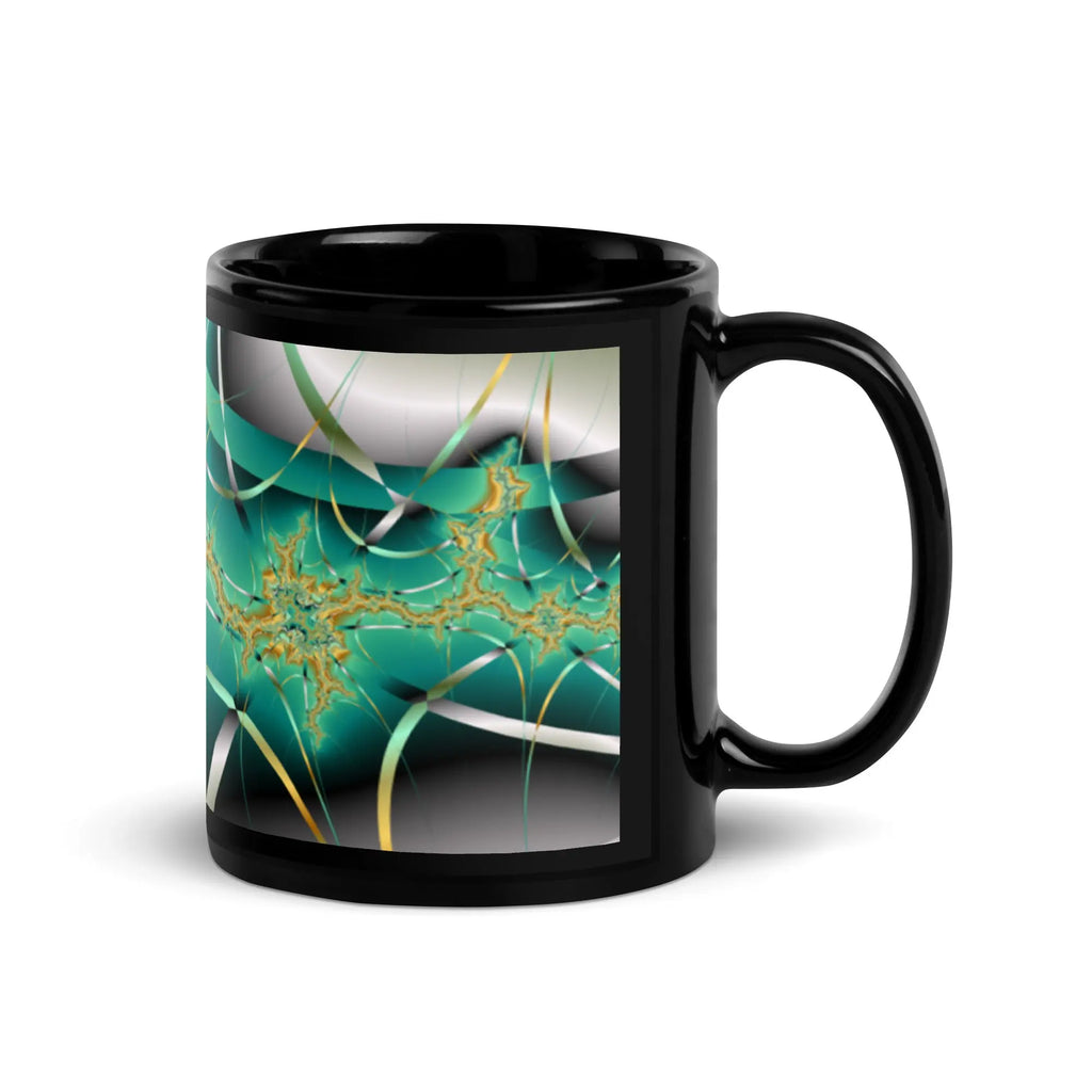 "Cosmic Twist" Collection - Black Glossy Mug ZKoriginal