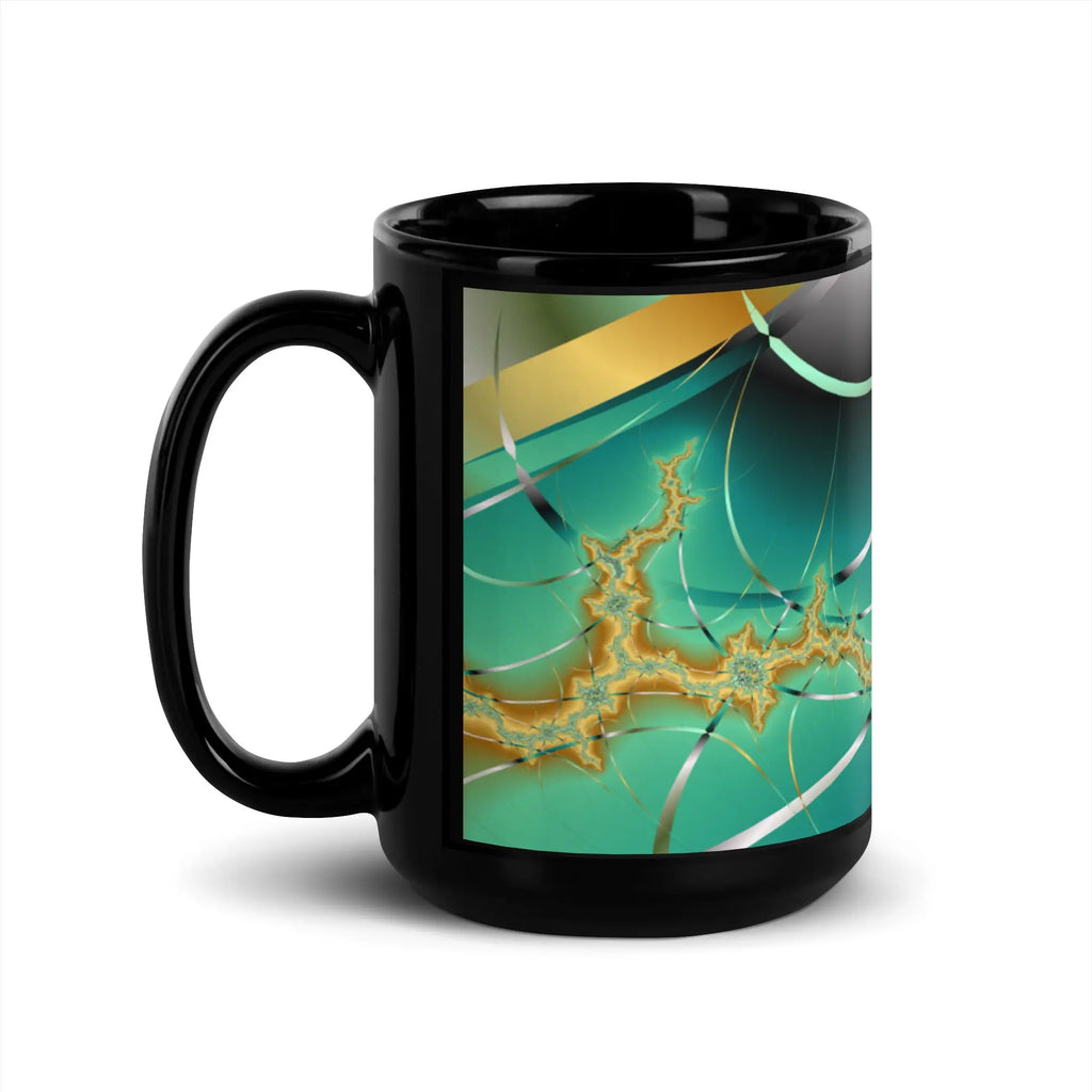 "Cosmic Twist" Collection - Black Glossy Mug ZKoriginal