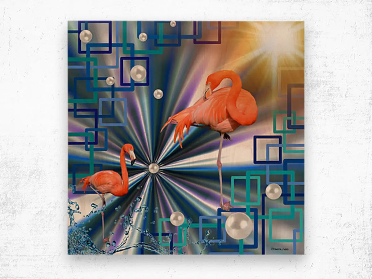 Flamingos Contemporary Home Decor "Allegory of Two Flamingos" ZKoriginal