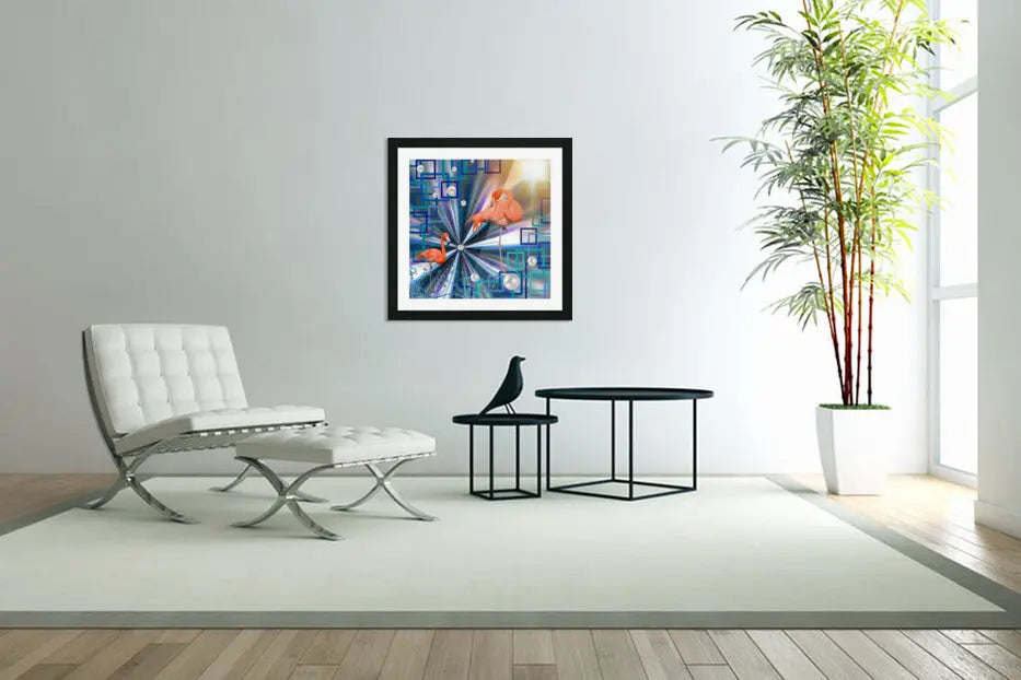 Flamingos Contemporary Home Decor "Allegory of Two Flamingos" ZKoriginal