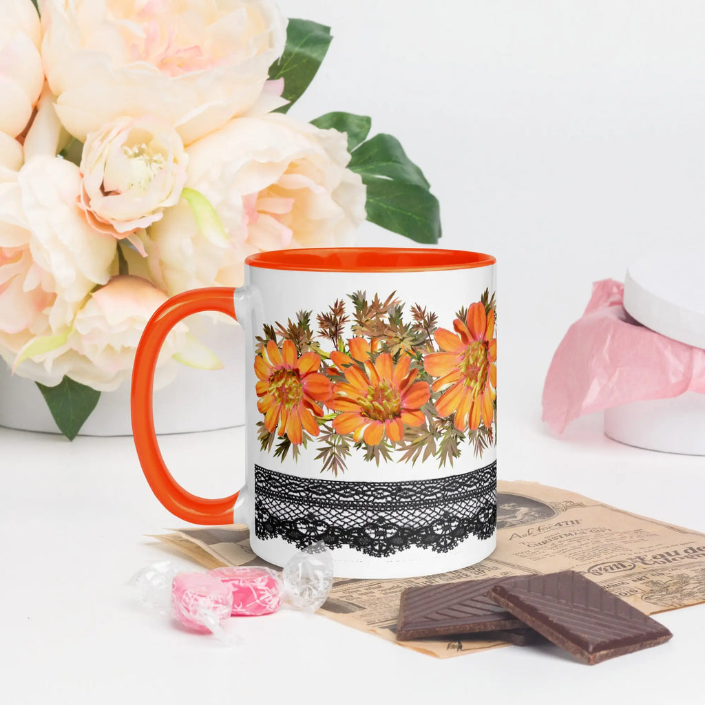 "Floral Lace" Collection - Mug with Color Inside ZKoriginal