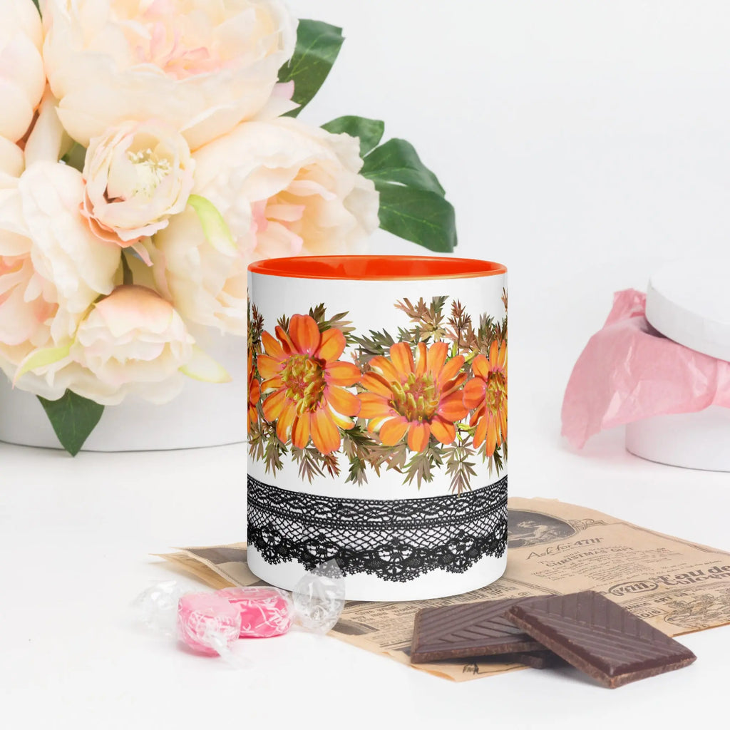 "Floral Lace" Collection - Mug with Color Inside ZKoriginal