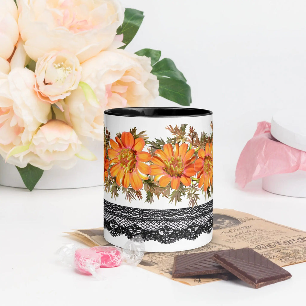 "Floral Lace" Collection - Mug with Color Inside ZKoriginal