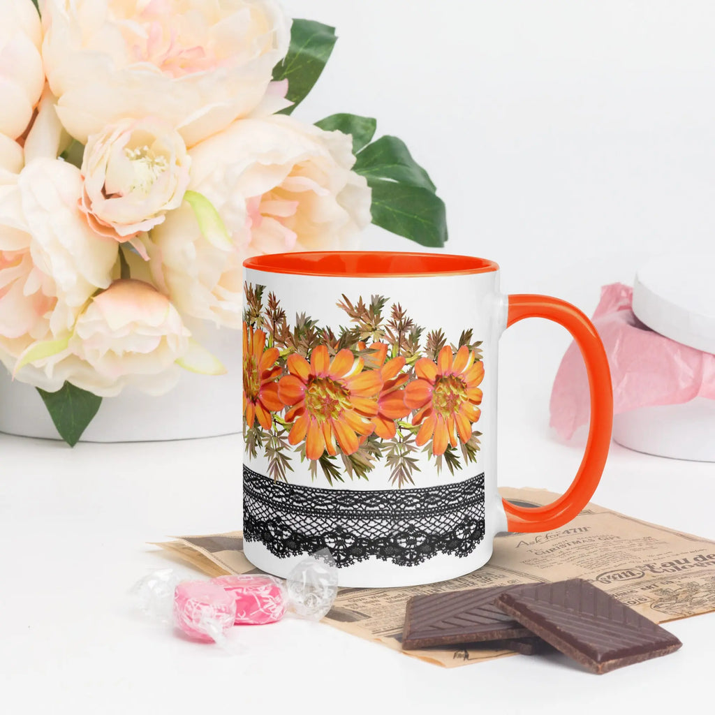 "Floral Lace" Collection - Mug with Color Inside ZKoriginal