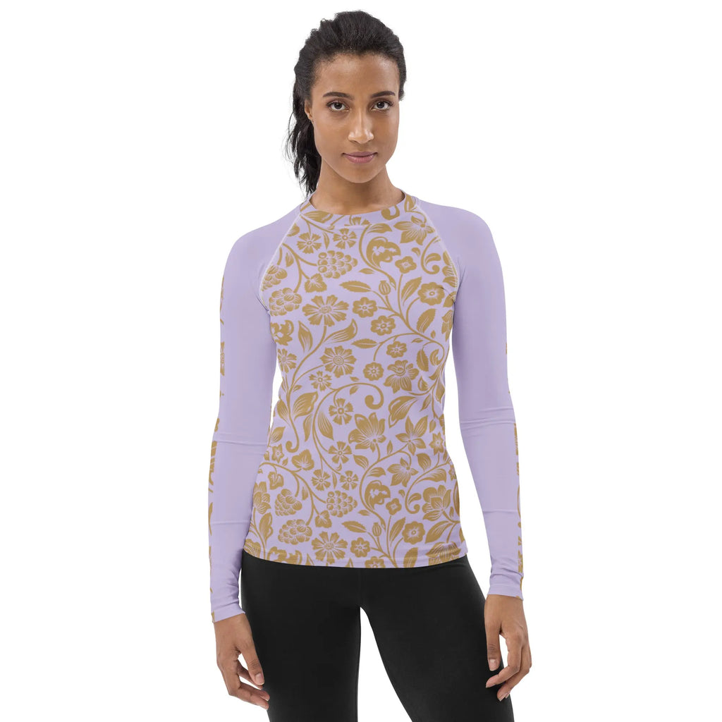 "Floral Lace" Collection - Yoga Long Sleeve Top Women's Rash Guard ZKoriginal