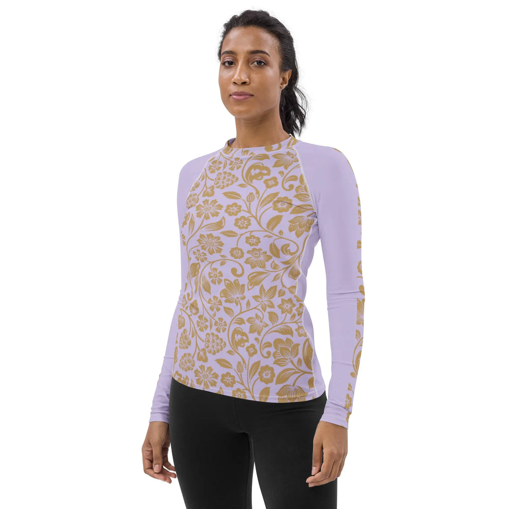 "Floral Lace" Collection - Yoga Long Sleeve Top Women's Rash Guard ZKoriginal