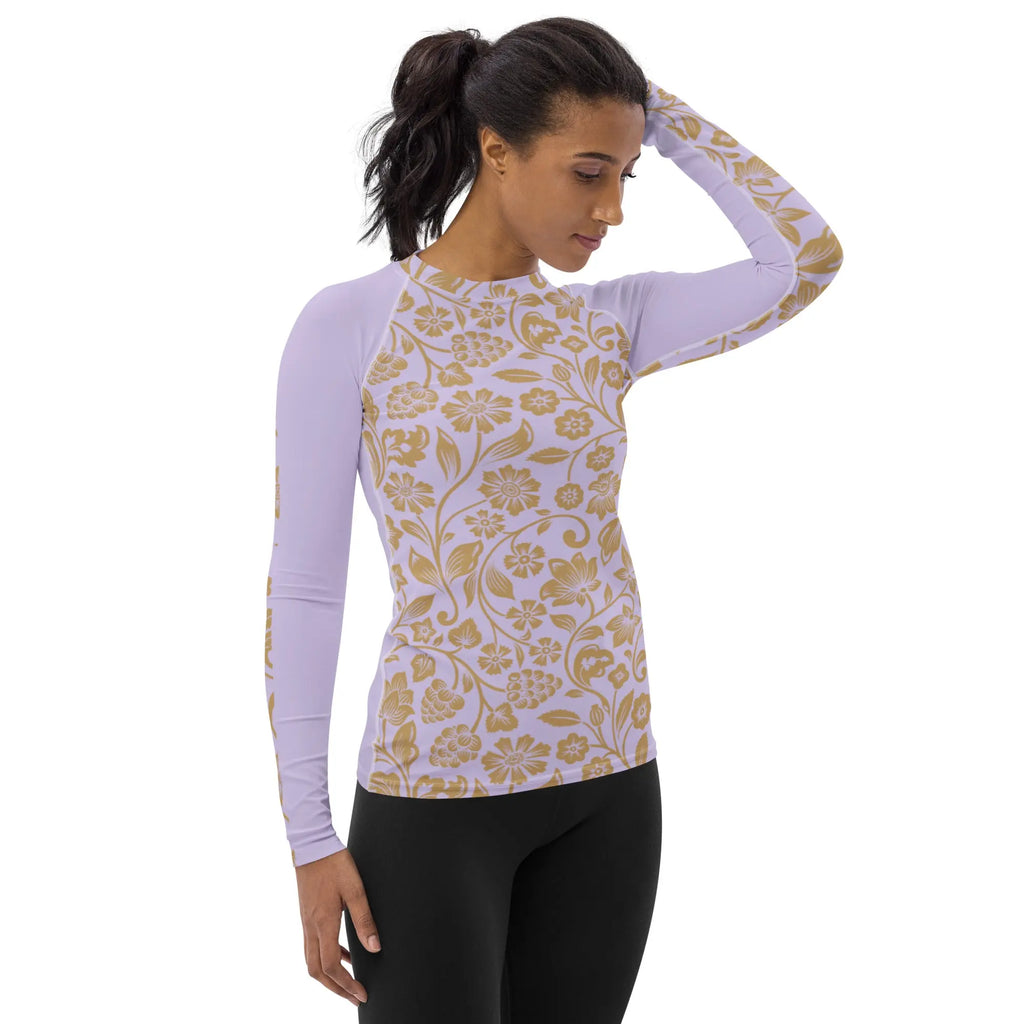 "Floral Lace" Collection - Yoga Long Sleeve Top Women's Rash Guard ZKoriginal