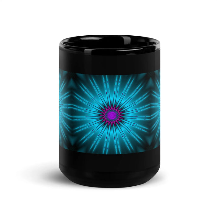 Glowing Fractal Black Glossy Mug ZKoriginal