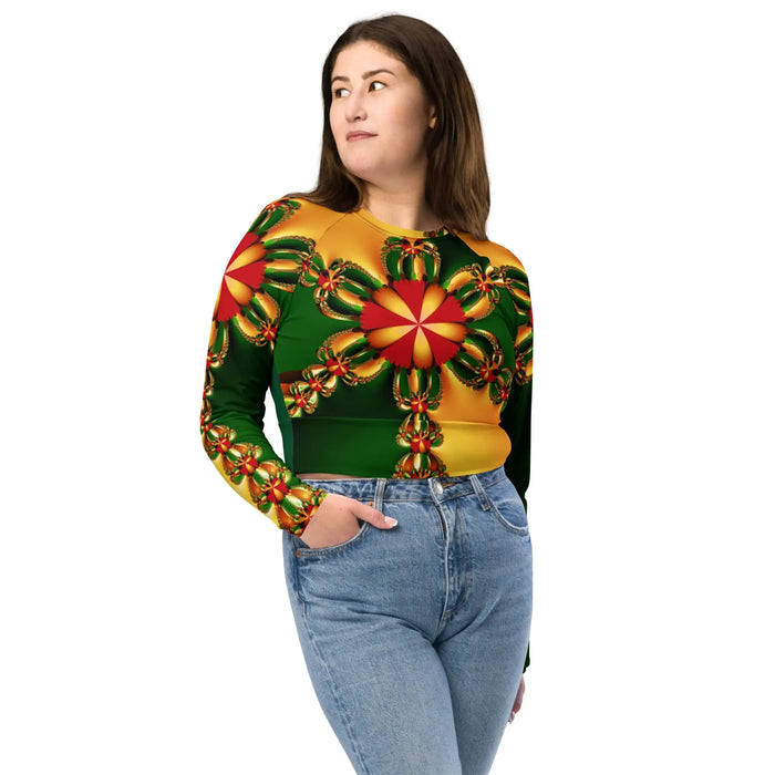 "Happy Holidays" Collection - Recycled Long Sleeve Crop Top ZKoriginal