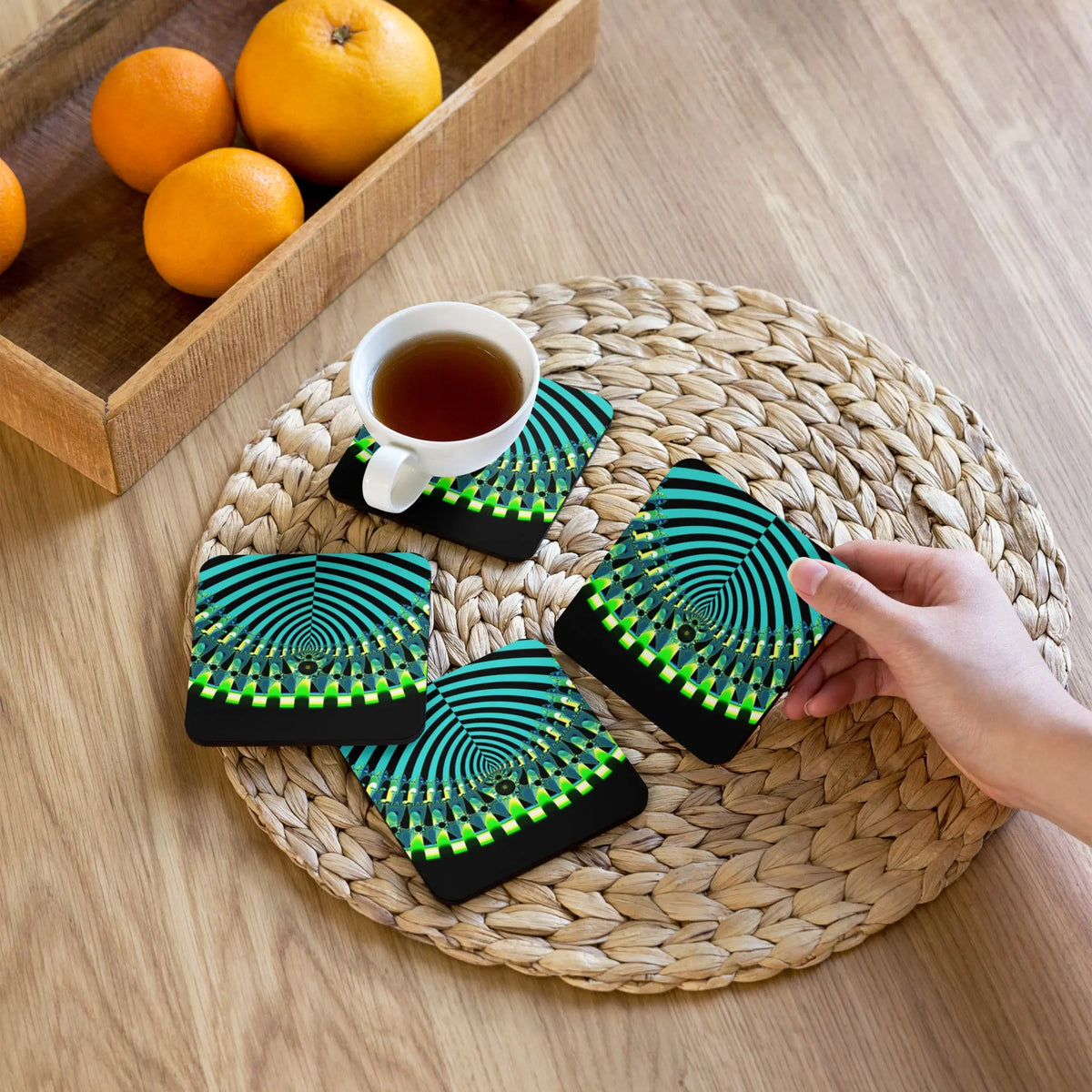 "Happy Stripes" Collection - Cork Back Coaster ZKoriginal