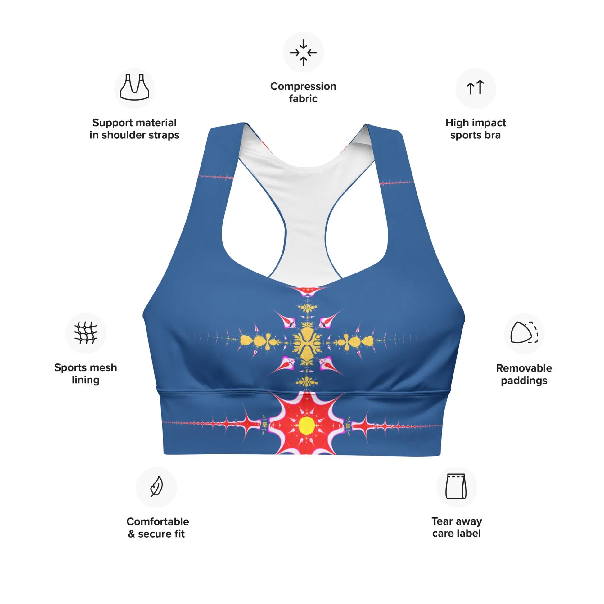 "Hippie Trippy" Collection - Longline Sports Bra ZKoriginal