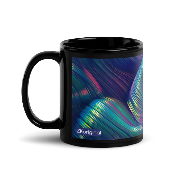 "Iridescent Wave" Collection - Black Glossy Mug ZKoriginal