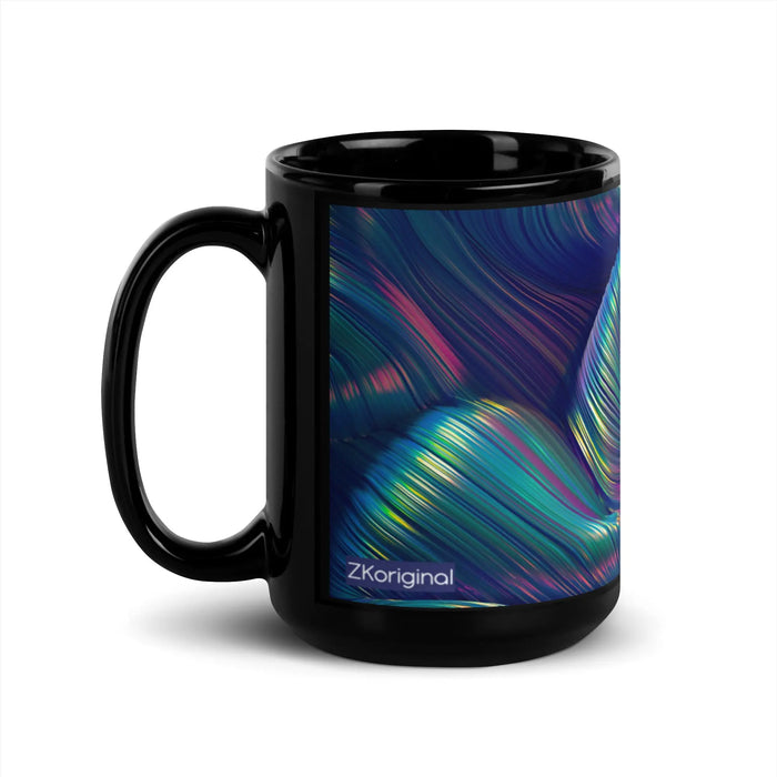 "Iridescent Wave" Collection - Black Glossy Mug ZKoriginal