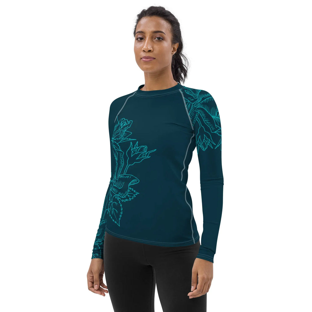 "Rose" Collection - Long Sleeve Yoga Women's Rash Guard ZKoriginal