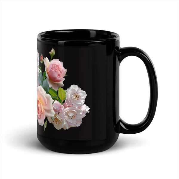 "Rose of Sharon" Collection - Black Glossy Mug ZKoriginal