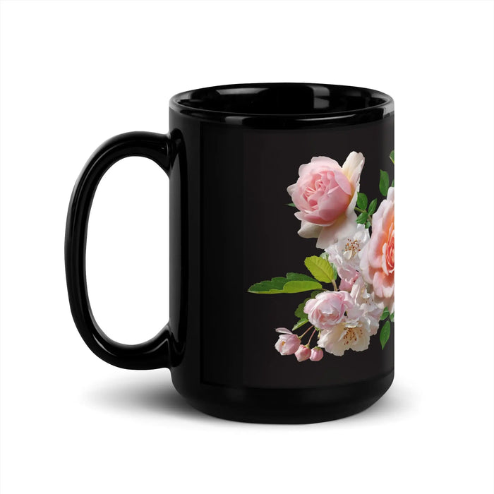 "Rose of Sharon" Collection - Black Glossy Mug ZKoriginal