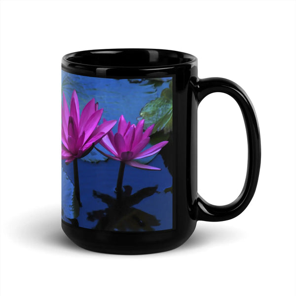 "Sacred Lotus" Collection - Black Glossy Mug ZKoriginal