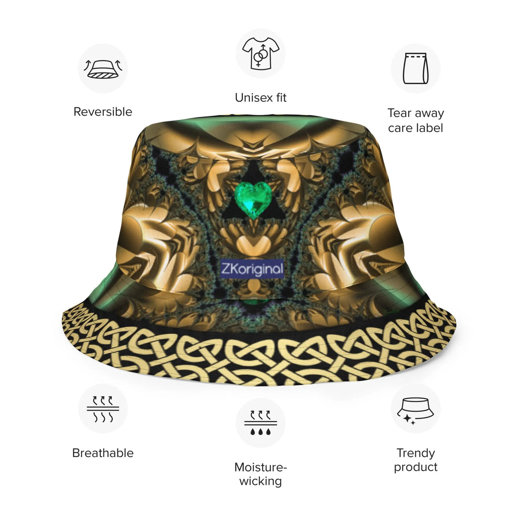 "Salutary Glow" Collection - Black Reversible Bucket Hat ZKoriginal