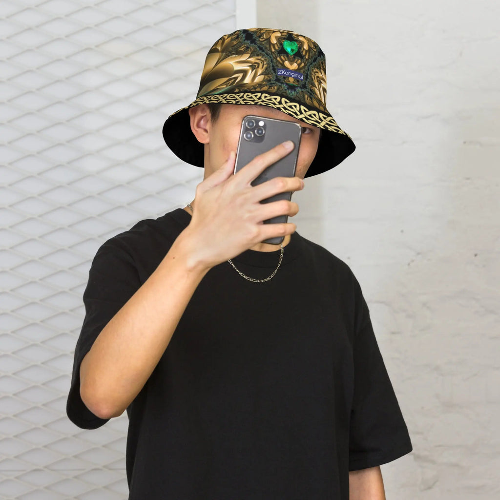 "Salutary Glow" Collection - Black Reversible Bucket Hat ZKoriginal