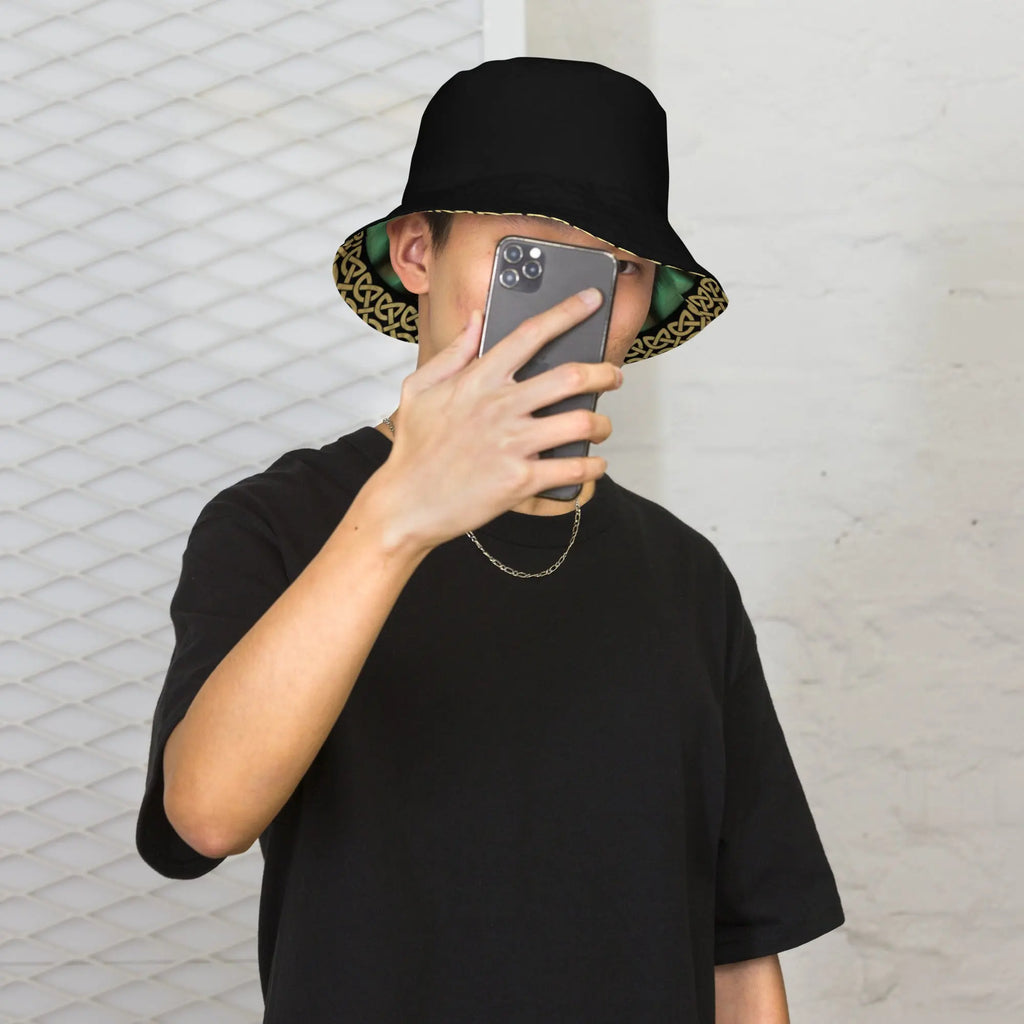 "Salutary Glow" Collection - Black Reversible Bucket Hat ZKoriginal