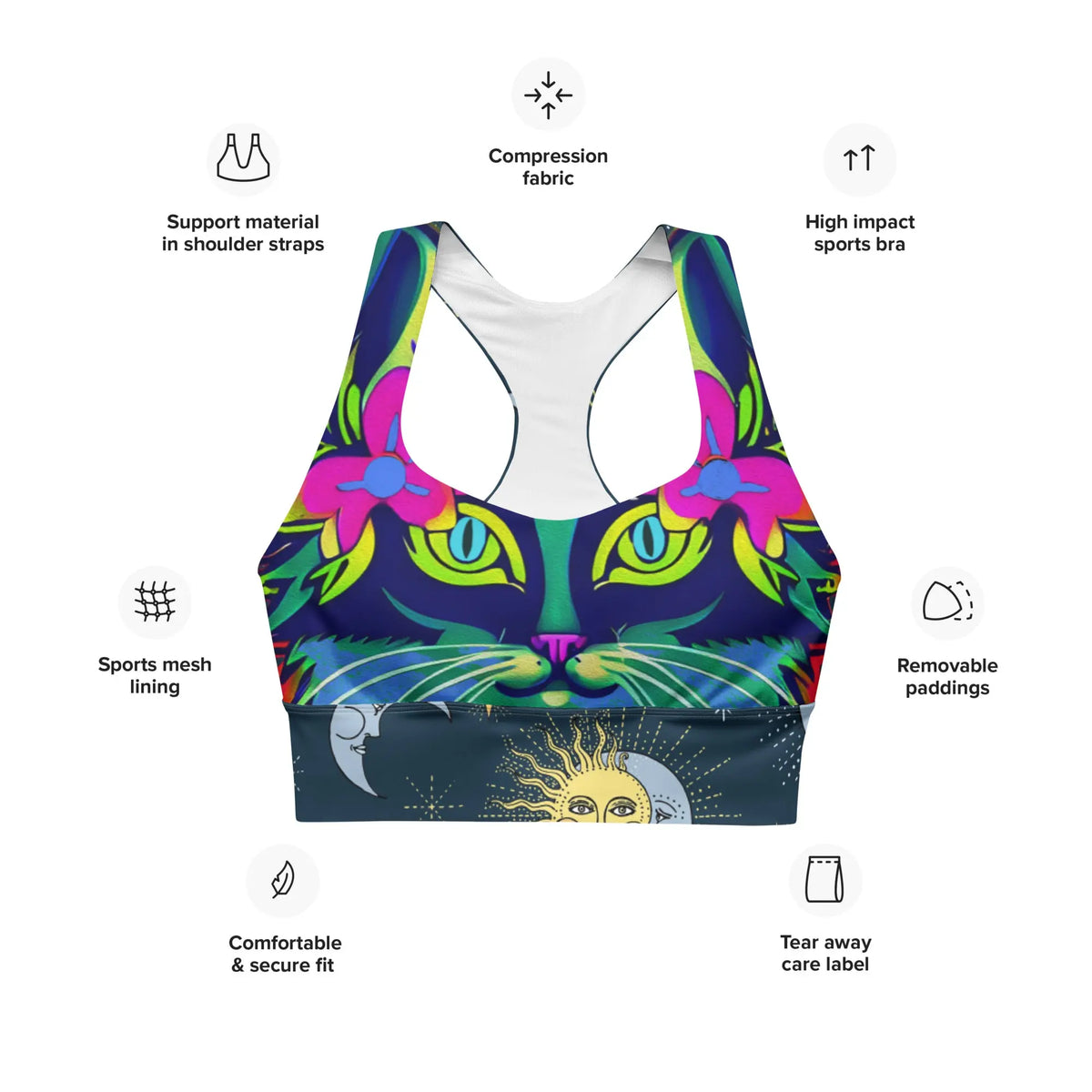 "Sonya My Beautiful Cat" Collection - Longline Sports Bra ZKoriginal