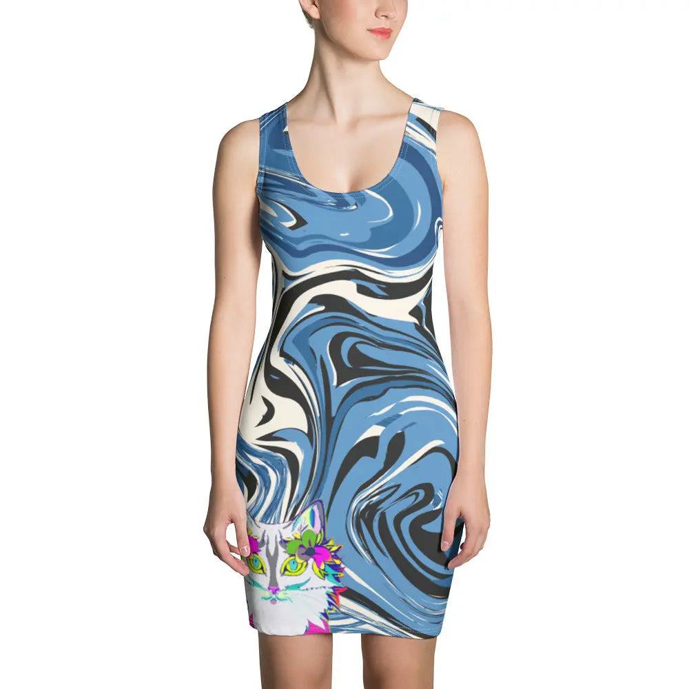 "Sonya My Beautiful Cat" Collection - White Cat Mini Dress ZKoriginal