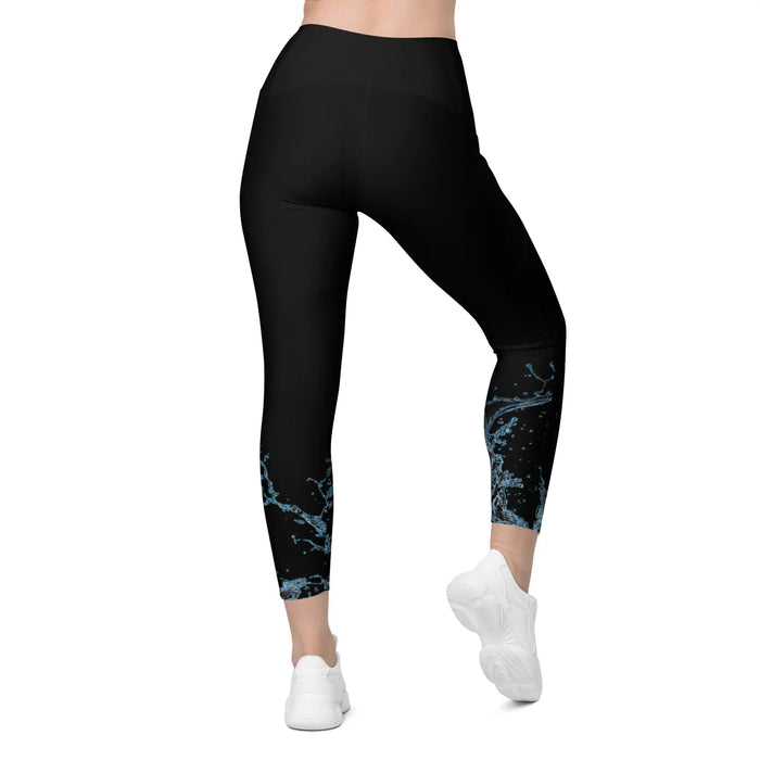 "Splash" Collection - High Rise Crossover Leggings With Pockets ZKoriginal