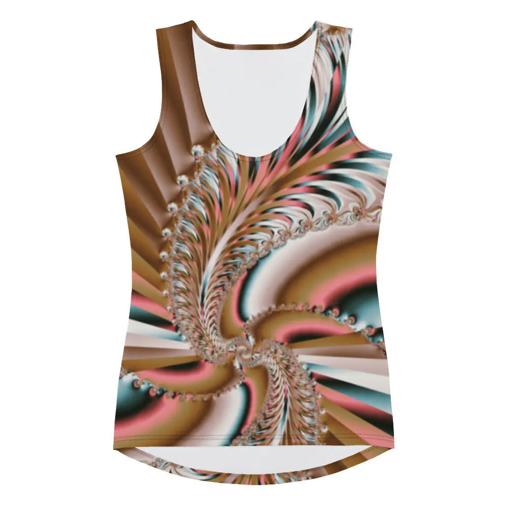 "Summer Spin" Collection - Colorful Fantasy Abstract Modern Fractal Flower All-Over-Print Yoga Tank Top ZKoriginal