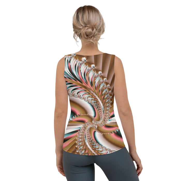 "Summer Spin" Collection - Colorful Fantasy Abstract Modern Fractal Flower All-Over-Print Yoga Tank Top ZKoriginal