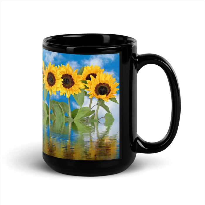 "Sunflower" Collection - Black Glossy Mug ZKoriginal